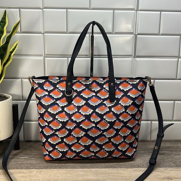 1819 Tory Burch Kerrington square Fiori print tote bag - Picture 1 of 13